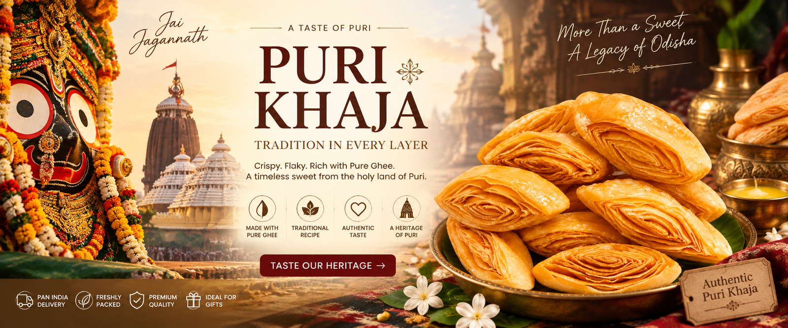Authentic Puri Khaja from Khaja House